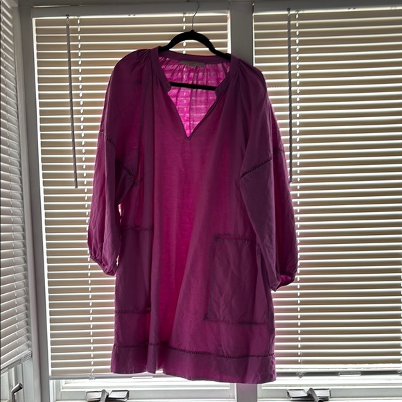 Pink Linen Tunic Dress- worn once w pockets - Picture 1 of 1